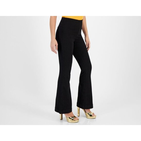 INC International Concepts Womens High Rise Flared Leg Jeans Black Size 10 NWT - Picture 2 of 5